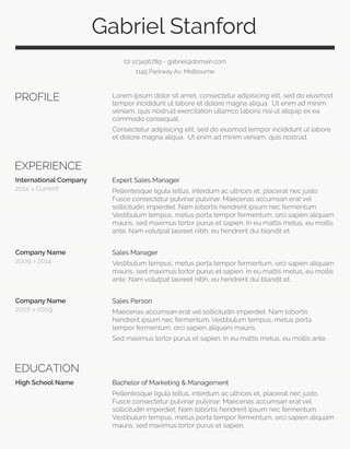 Classic Resume Template Sleek and Simple