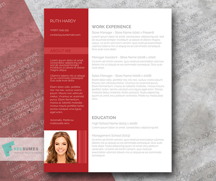 Free Resume Template with a Modern Flair Roaring Red Freesumes