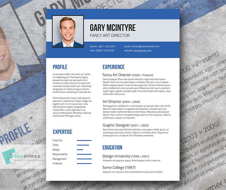 blue denim resume template