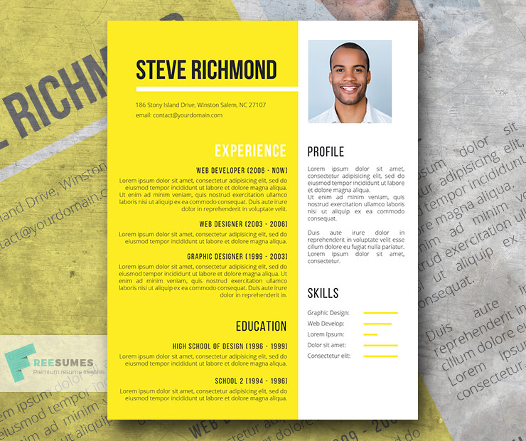 Download Sunny Valley A Shiny Yellow Free Resume Template For Word Freesumes