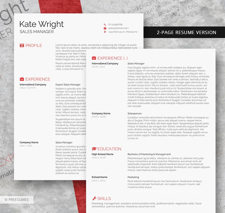 The Minimalist - Complete Resume Pack - Freesumes