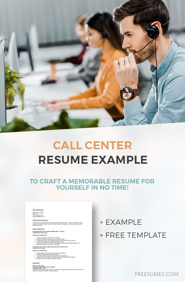 sample call center resume