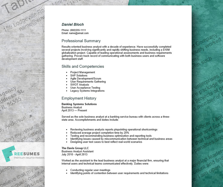 how to write a business analyst resume