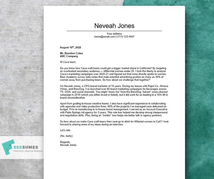 perfect cover letter for assistant brand manager