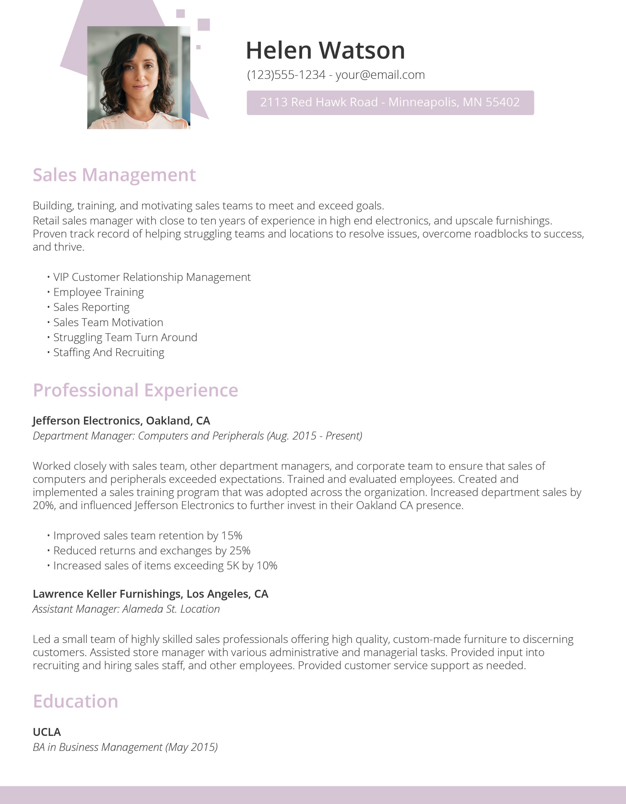 professional job resume template