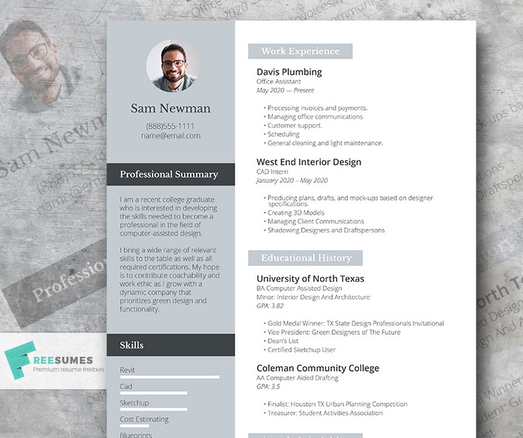 resume format examples for freshers