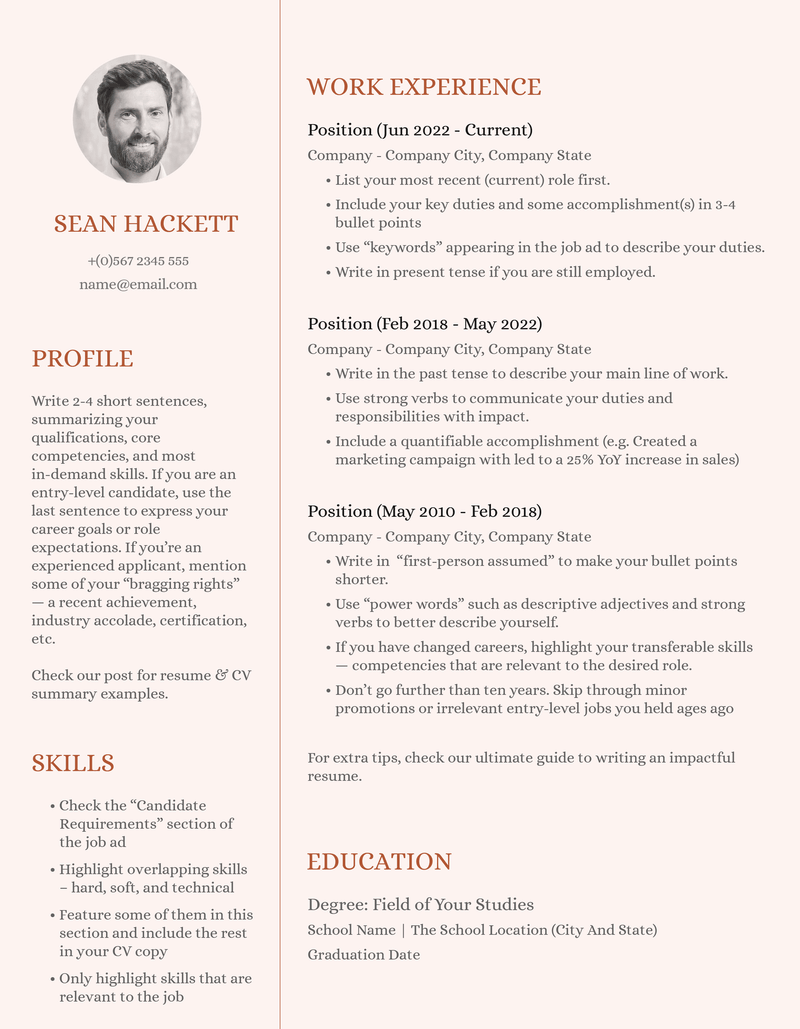 Free Resume Templates, CV Template Design