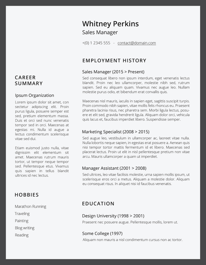 Basic and Simple Resume Templates